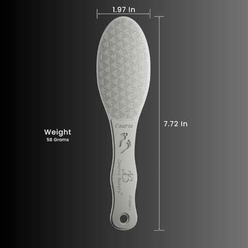 Stainless Steel Foot File with Silicone Grip ? Professional Pedicure & Callus Remover, Surgical-Grade Foot Scrubber for Dead Skin & Cracked Heels, Safe for Diabetics, Autoclavable, 2-Year Warranty