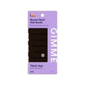 GIMME Thick Hair Bands Extra Stretch - 6 Pack Dark Brown