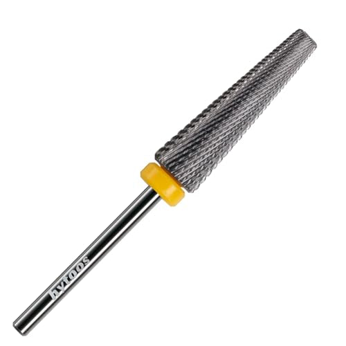 5 in 1 Nail Drill Bits, Fine Safety Tapered Carbide Drill Bits for Nails, 3/32 Electric Manicure Drills Accessories Removal Gel, 2Pcs