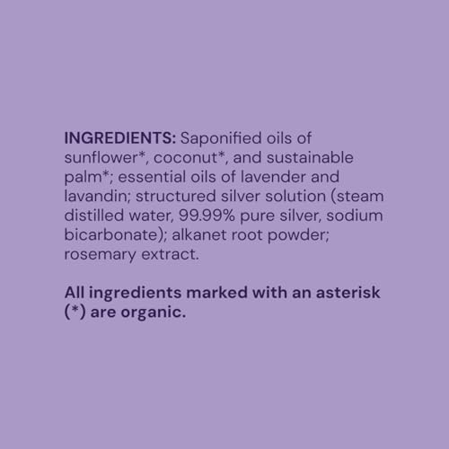 Ameo Life Organic Lavender Silver Soap with 30 ppm Silver - Naturally Cleanses the Skin, 4 oz Colloidal Silver Soap Bar for Women and Men