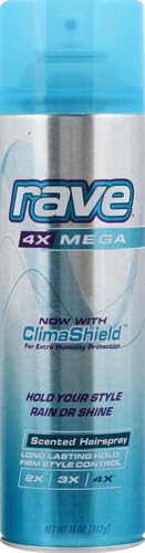 Rave 4X Mega Hair Spray - 24Hr Hold, Frizz Control & Heat Protection