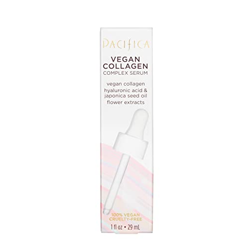 Pacifica Beauty Vegan Collagen Complex Serum, Hyaluronic Acid, Hydrating & Moisturizing for Aging and Dry Skin, 100% Vegan & Cruelty Free, Sulfate, Silicone + Paraben Free