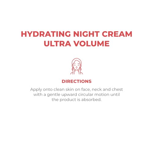 Dermaglos Ultra Volume Anti-Aging Night Cream with Hyaluronic Acid, Collagen and Niacinamide, Hydrating and Firming Face Moisturizer, Improves the Appearance of Wrinkles & Skin Volume, 1.76 Oz