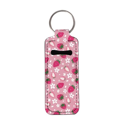 Neoprene Chapstick Holder Keychain for Lip Gloss & Cosmetics