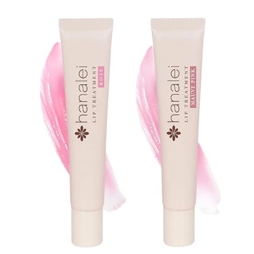 Hanalei Lip Treatment Bundle (Rose and Mauve Pink) | Made with Kukui Oil, Shea Butter, Agave, and Grapeseed Oil, Soothe Dry Lips (Cruelty free, Paraben free)