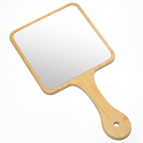 Bamboo Handheld Mirror with Handle - 6.3" x 11.8"