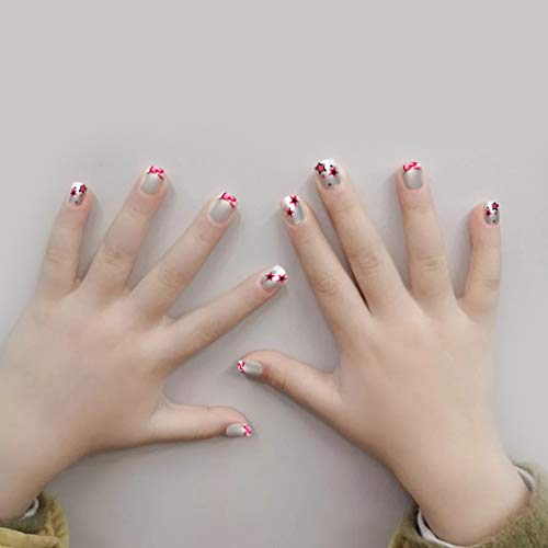 Allstarry 120pcs French Press On Nails for Kids - Pre-Glued