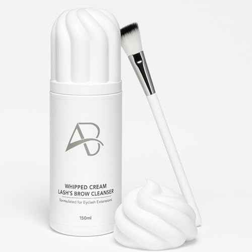 All in beauty Whipped Lash & Brow Shampoo Unscented ? Neutral pH | Gentle 135ml Foam Cleanser for Eyelash Extensions & Eyebrows | Professional Salon & Home Use | Safe Deep-Clean Long-Lasting