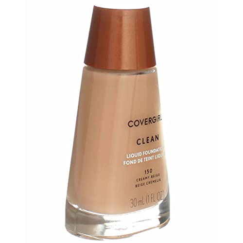 CoverGirl Clean Liquid Makeup, Creamy Beige [150], 1 oz (Pack of 4)