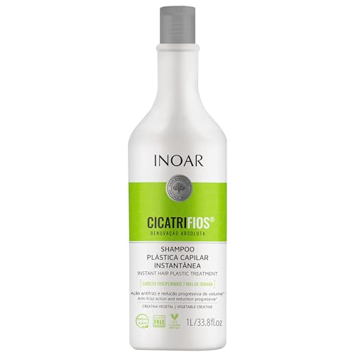 Inoar Cicatrifios Shampoo with RejuComplex3 & Deep Repair Formula for Damaged Hair, Frizz Control & Renewed Softness, 33.8 Fl Oz