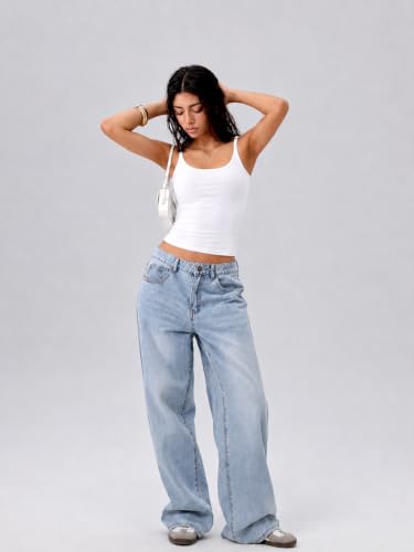 Women's Ribbed Crop Tank Top with Built-in Bra