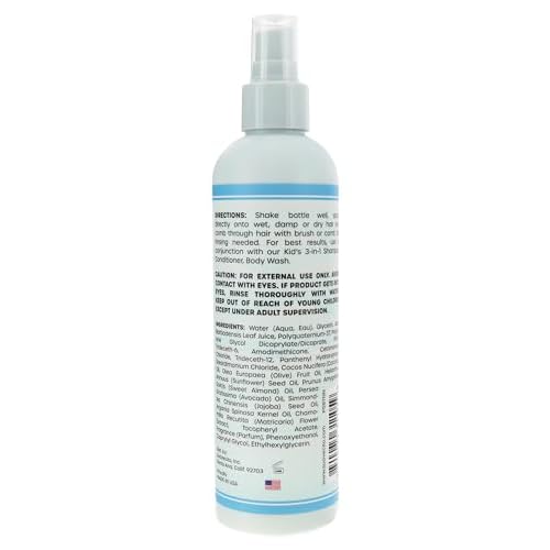 Suavecito Kid's Detangling Spray - Nourishing & Gentle Plant Based Detangler, Calming Chamomile Scent - Free of Sulfates, Parabens, and Phthalates - Cruelty Free