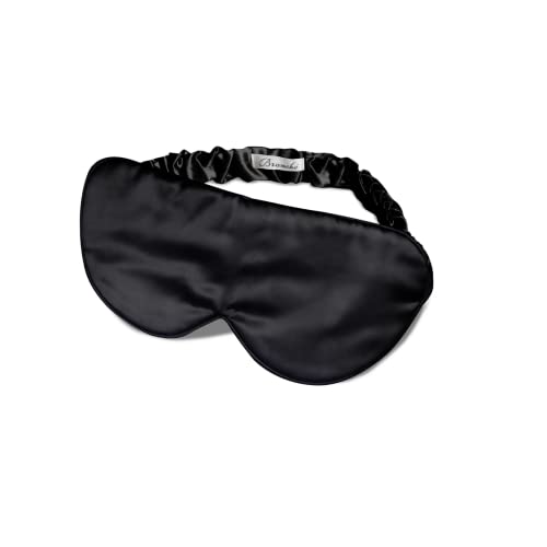 Branche Beauty Silk Eye Mask Pour Homme - Stylish 100% 6A Silk 22 Momme Sleep Mask, Eye Cover, Shade Blindfold Sleeping Mask for Luxury Sleep for Men Gifts for Him (Black)