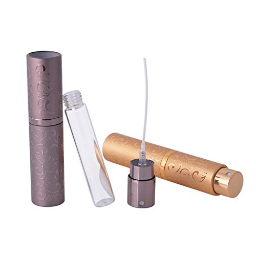 Travel Size 8ml Perfume Atomizer Bottles - 2PCS Gold & Brown