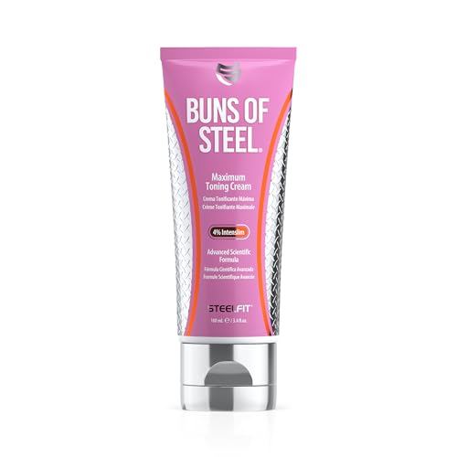 SteelFit Buns of Steel Cellulite Cream | 15-20 Days of Supply | Heat-Activated Maximum Definition Cream for Tight & Toned Glutes | Firming Body Lotion for Pre & Post Workout