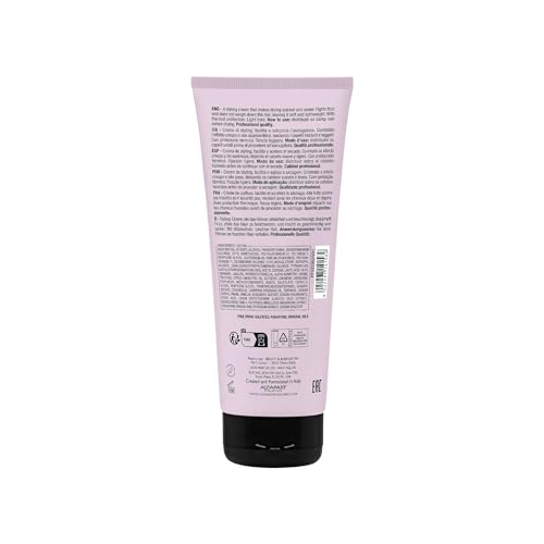 ALFAPARF MILANO Semi di Lino Style & Care Blow Dry Cream - Light Hold - Styling Cream for All Hair Types - Thermal Protection (6.76 fl oz / 200 ml)