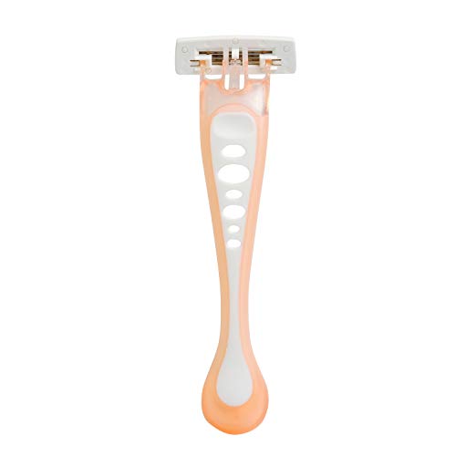 About Face Body Spa Shave 3-Blade Sensitive Disposable Razors With Coconut Oil Lube Strip, 4 Count (Pack of 2)