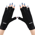AIRSEE UPF 50+ UV Protection Gloves for Gel Nail Lamp Manicure - Black