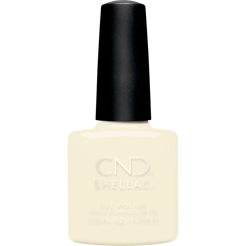 CND Shellac Gel Nail Polish, Long-lasting Nail Paint Color with Curve-hugging Brush, 392 White Button Down, 0.25 fl. oz