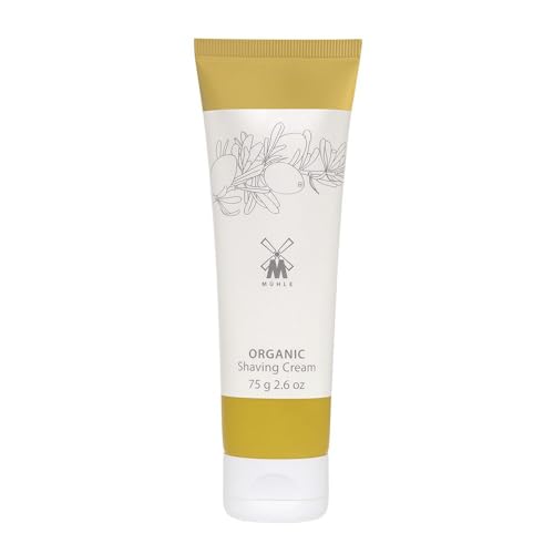 M?HLE Organic Shaving Cream | Natural Shaving Cream with Argan Oil & other Essential Oils | TSA Travel Size Friendly | BDIH Certified | 100% Vegan | 75mL (2.5 oz) Squeeze Bottle