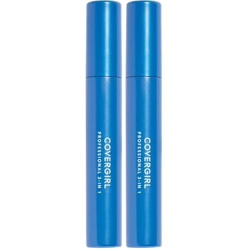 CoverGirl Professional 3-in-1 Straight Brush Mascara, 210 Black Brown, 0.3 Ounce (Pack of 2)