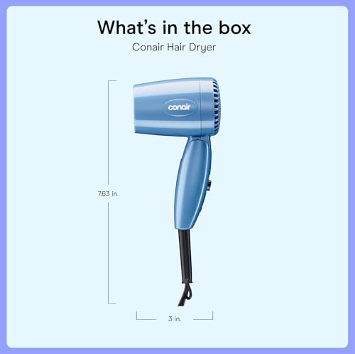 Conair Dual Voltage Hair Dryer Compact Folding 1600W