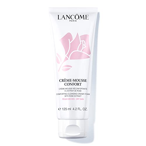 Lanc?me Cr?me Mousse Confort Foaming Facial Cleanser | Comforting Cream Cleanser & Makeup Remover with Rosehip Oil | Gentle Hydrating Face Wash for Soft, Radiant Skin | 4.2 Fl Oz