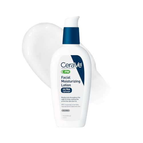 CeraVe PM Night Facial Moisturizer with Hyaluronic Acid, 3 oz