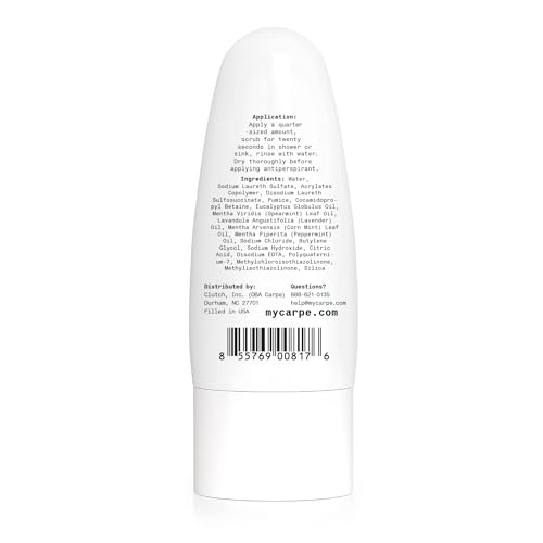 Carpe Exfoliating Underarm Scrub - Odor Control Mint Armpit Exfoliator