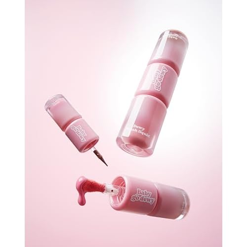 [Blush & Freckles 2-in-1] Liquid Blush for Cheeks, Freckle Pen, Buildable & Waterproof, Long-lasting Formula for Dewy Sunkissed Finish (Coralsea)