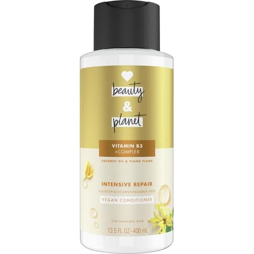 Love Beauty and Planet Conditioner with Vitamin B3 Coconut Oil & Ylang Ylang for Intensive Repair for Damaged Hair Sulfate, Silicone, & Paraben Free. Cruelty-Free. 13.5 oz