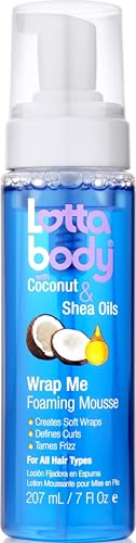 Lottabody Wrap Me Foaming Mousse with Coconut & Shea Oils - 7 oz, Lightweight Curl-Defining & Frizz Control Styling Foam - Pack of 1