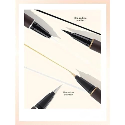 CCbeauty 4 Colors Liquid Eyeliner, Waterproof Matte & Shimmer Eye Liner, True-Black Quick Drying Eyeliner Pen, Long Wearing, Smudge-Proof, Transfer-proof Eye Makeup with Ultra-Fine Tip