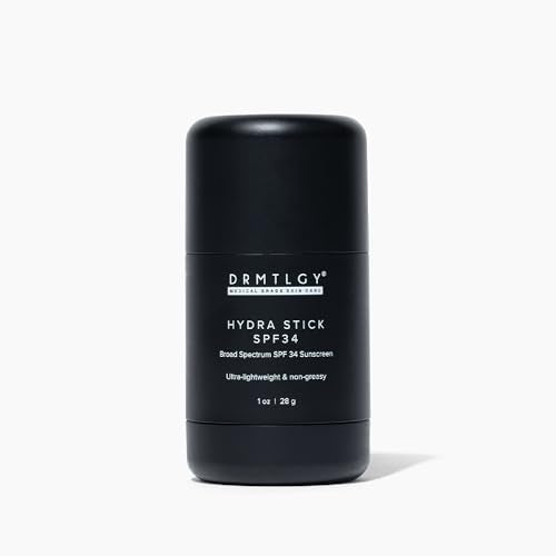 DRMTLGY Bar Sunscreen Stick SPF 34 ? Invisible, Mess-Free Face & Body Mineral Hydra Stick with Squalane, Aloe & Coconut Oil ? Water-Resistant Broad Spectrum Sun Screen for All Skin Types
