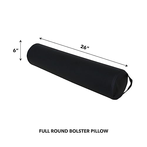 ForPro Round Bolster Pillow 6" x 26" Black Vinyl