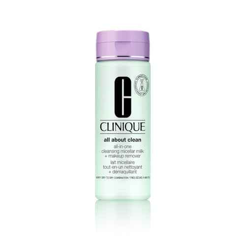Clinique 3-Step All About Clean All-in-One Cleansing Micellar Milk + Makeup Remover With Glycerin + Vitamin E, 6.7 Fl Oz