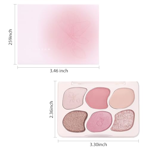 6-Color Eyeshadow Palette with Mirror – Pigmented, Blendable Makeup