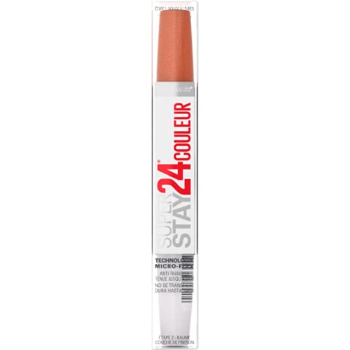 MAYBELLINE Super Stay 24 2-step Long Lasting Liquid Lipstick and Lip Balm, 910 Copper Glisten, 1 count