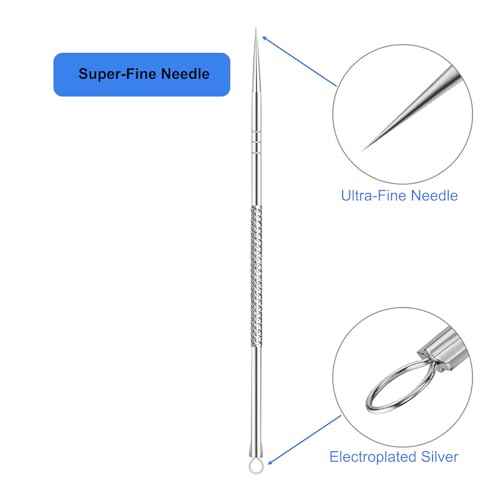 3Pcs Professional Pimple Popper Tool Kit,Pimple Extractor,Surgical Grade Blackhead Remover,Blackhead Remover Tools,Acne Comedone Extractor Tool for Face, Nose, T-Zone