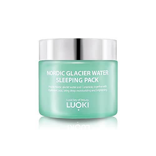 luoki Nordic Glacier Water Sleeping Pack 80g (2.82 Oz) - Skin Hydrating, Soothing & Anti Wrinkle Moisturizing Gel Cream Sleeping Mask