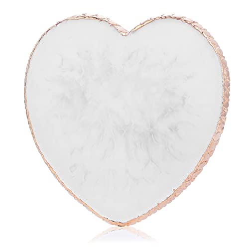 Heart-Shaped Nail Art Palette - Gold Edge Mixing Plate for Nail & Cosmetic Use - Style 1