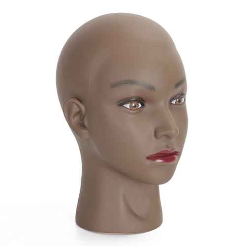 Bald Female Mannequin Head Makeup Training Head Wig Head Professional Cosmetology for Wig Making and Display Hat Helmet Glasses Display Head Model with Free Clamp Stand