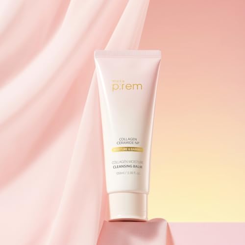 MAKE P:REM Collagen Moisture Cleansing Balm, Gentle Deep Cleansing Makeup Remover for Pore Tightening & Enhancing Skin Barrier, Korean Skin Care, 3.38 fl.oz, 100ml