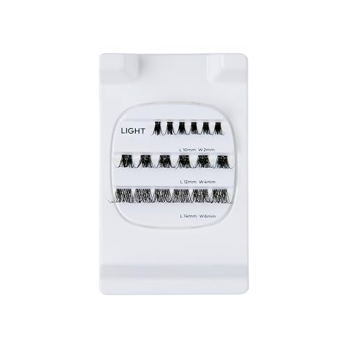 FALSCARA STUDIO Lash Extension Kit, Individual Lash Palette, 18 Stackable Lash Clusters, ¡®Xtra Light¡¯ False Eyelashes, Medium Volume, Length 10mm?14mm, Band Size 2mm-6mm (Pack of 2)