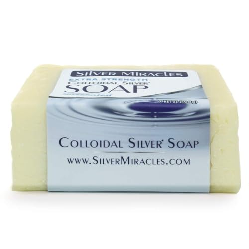 Silver Miracles - Extra Strength Colloidal Silver Soap - All Natural Nano Silver Face and Body Cleanser - Unscented - 6.5 ounces