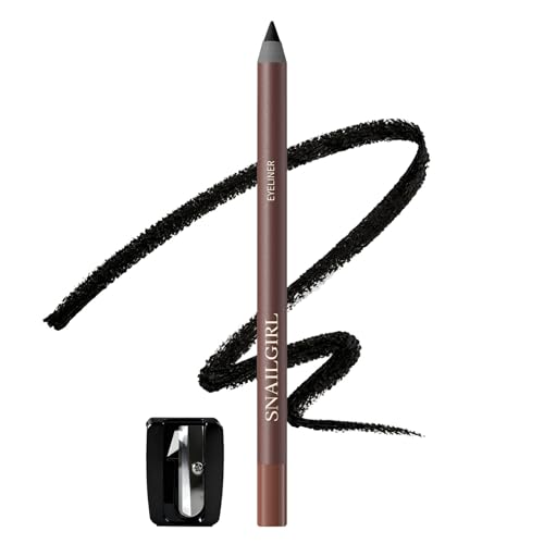 Wiyakwnry Waterproof Creamy Eyeliner Pencil for Mature Eyes, No Tugging, Long-Lasting & Sharpener Included