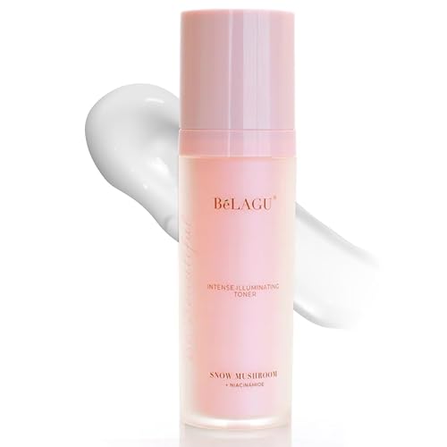 BeLAGU Intense Illuminating Toner - Hydrating Face Toner with Niacinamide & Snow Mushroom - Water-Based Moisturizing Facial Liquid That Helps Retain Natural Moisture and Refresh Skin - 3.4 fl Oz
