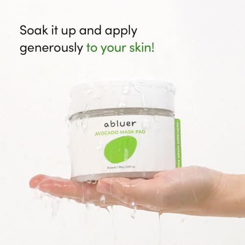 Avocado Mask Pad (80pads)- 6.87oz? Facial Mask Pads ? Avocado & Centella ? Deep Hydration & Soothing ? Moist & refreshing ? Hypoallergenic & Gentle Care for Sensitive skin ? Korean Skin Care?