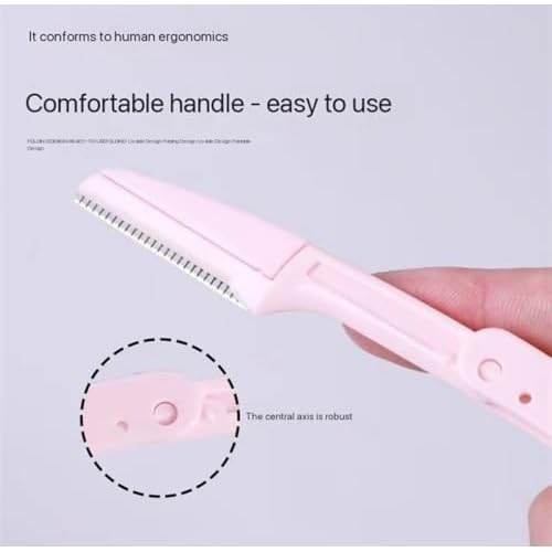30 Pack Women's Eyebrow Razor Knife Facial Hair Shaver Folding Safety Cover Precision Trim for Fine Hair Random Color
