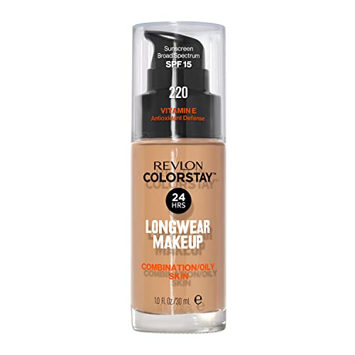 Revlon Colorstay Longwear Foundation 220 Natural Beige / 1 Fl Oz - Oily Skin, Waterproof & Matte Finish